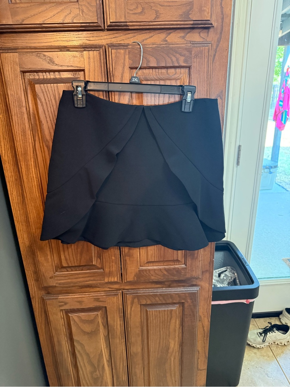 BCBGMaxAzria Black Layered Ruffle Skirt
